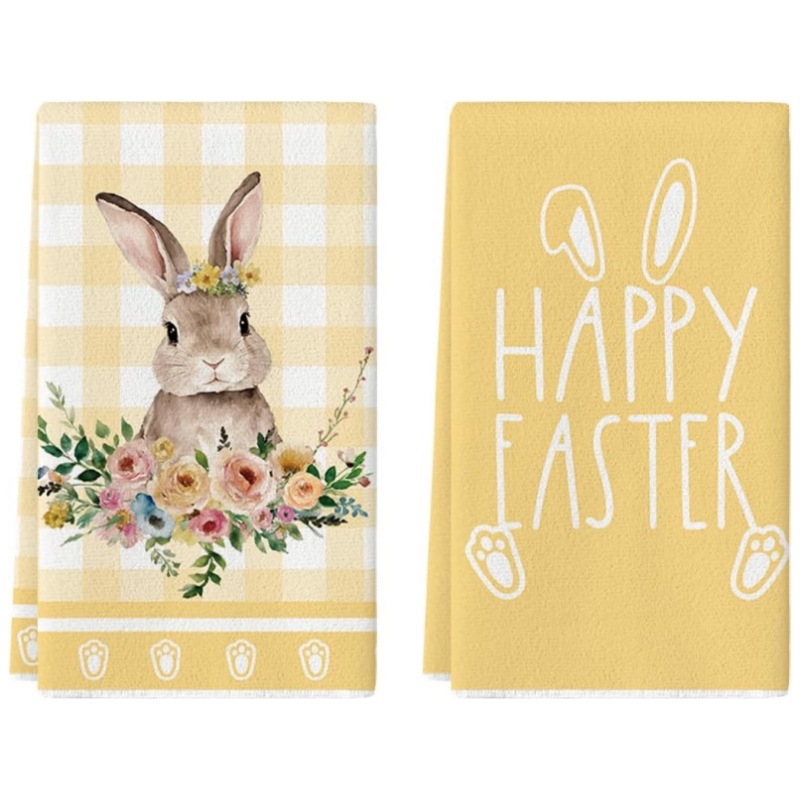 Factory direct Easter kitchen towel absorbent non-oily dishwashing cloth hand towel household cleaning cloth wholesale