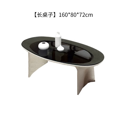 Muebles al aire libre simple silla de caña moderna mesa de té jardín patio hotel ingeniería a prueba de lluvia protección solar balcón mesas y sillas