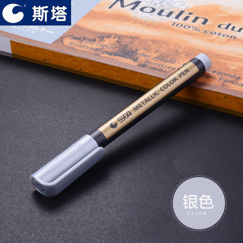 Sta color metal marcador pintura pluma DIY álbum negro cartón arte marcador 8151