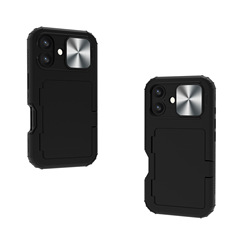 アップルiPhone16/promax携帯ケースカードケースシンプル保護カバービジネス転倒防止鏡クロスボーダー
