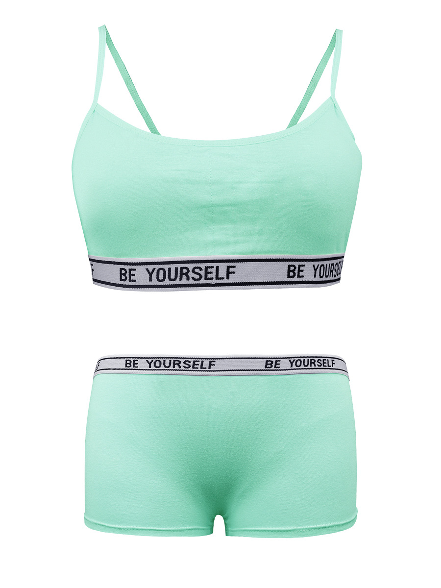 Sujetador de desarrollo para niñas, bragas, camisola cómoda de algodón sin anillo de acero, traje de ropa interior para niños de mediana edad 10-12