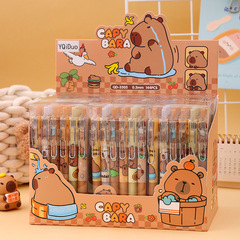 新品カピバラ12本箱入り押しペンST黒押し中性ペンサインペン漫画かわいい文房具