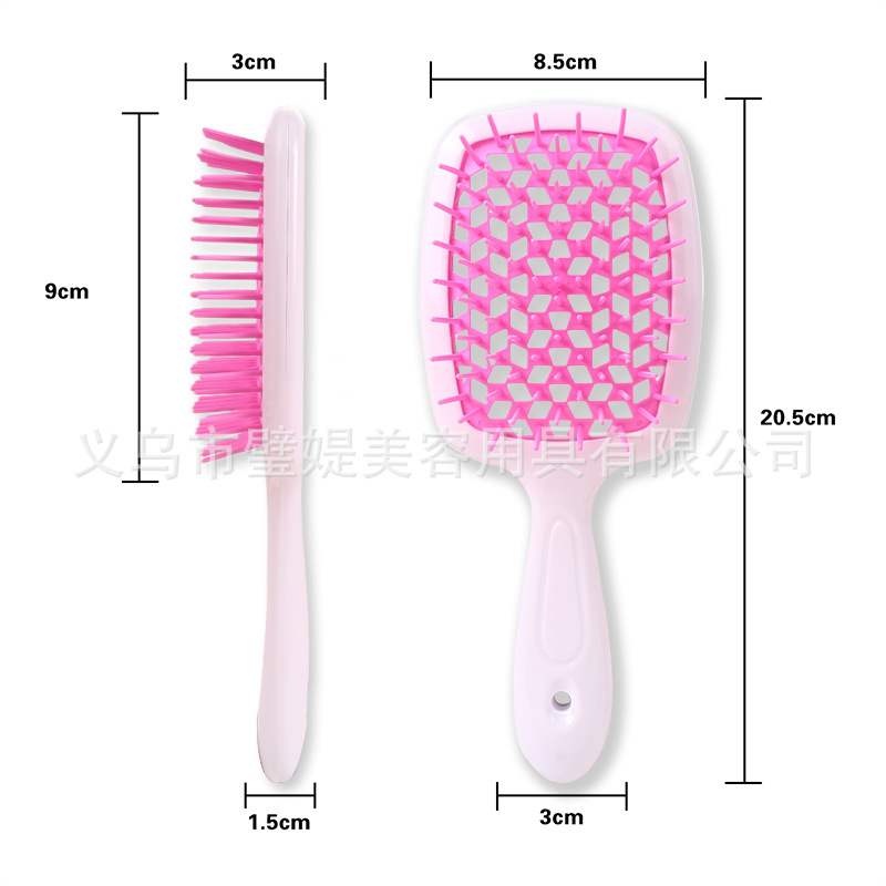 Peine Masajeador con Cojín de Aire de Malla Cuadrada de ABS para Cabello Seco y Húmedo image 5