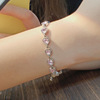 Bracelet heart-shaped, zirconium, summer jewelry, light luxury style