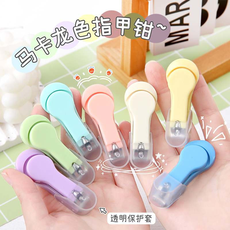 Cute Macaron Color Nail Clipper Creative Nail Clipper Single Pack Portable Home Manicure Nail Clipper Splash-proof