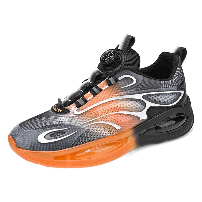 Zapatillas Deportivas Casuales Blancas de Malla con Hebilla Giratoria para Hombre, Transpirables, con Amortiguación de Aire, Novedad 2025