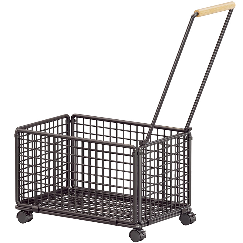 Carrito de Compras Portátil de Hierro y Madera, Móvil, para Comprar Verduras