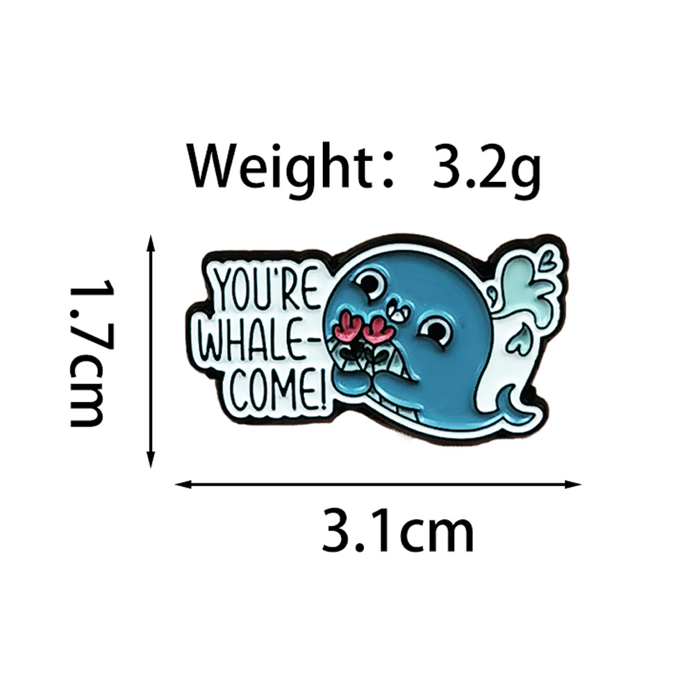 Insignia creativa de animales marinos Dibujos animados linda forma regalo joyería broche transfronterizo ins metal ropa collar