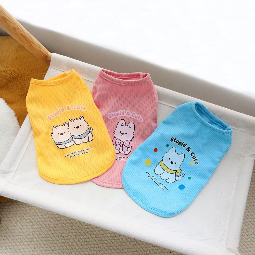 Весенне-летний жилет для домашних животных, милый щенок, мультяшный красивый стиль принцессы, вафельный жилет для кошек и собак, маленький размер для собак