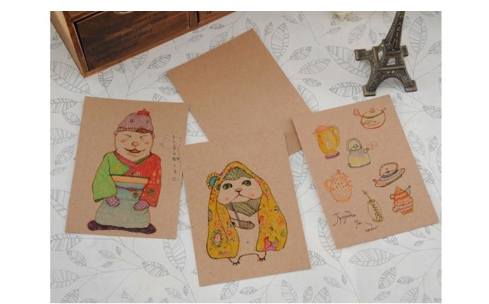 Fashion Creative Diy Blank Postcard Kraft Bookmarks Graffiti Drawing Paper display picture 4