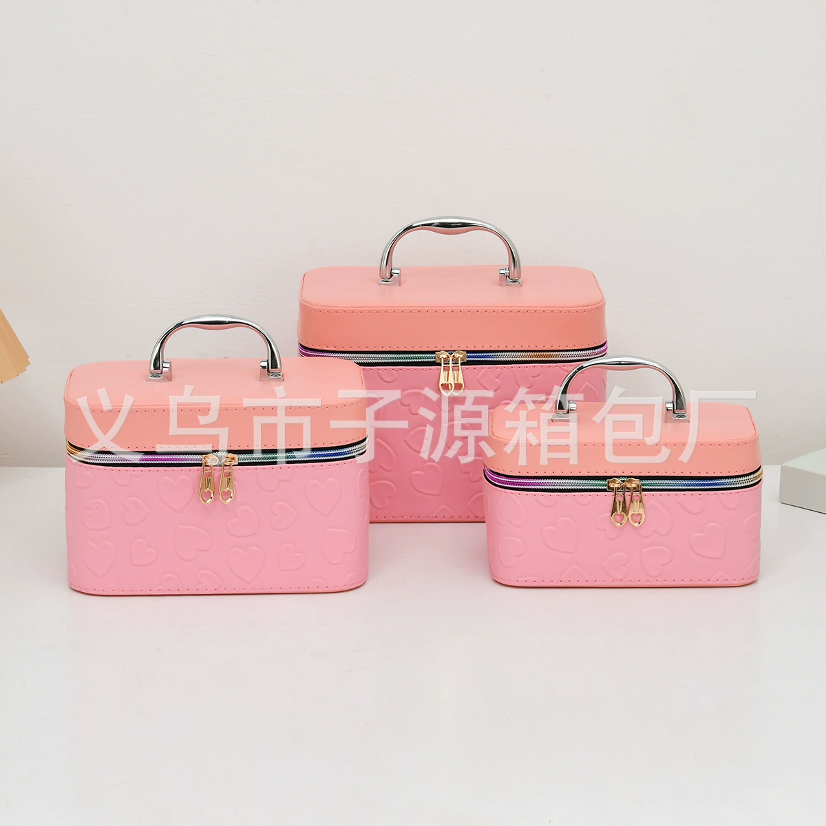 Capacious cosmetic bag, brand high quality universal mirror, portable handheld storage system, high-quality style, with handy hand