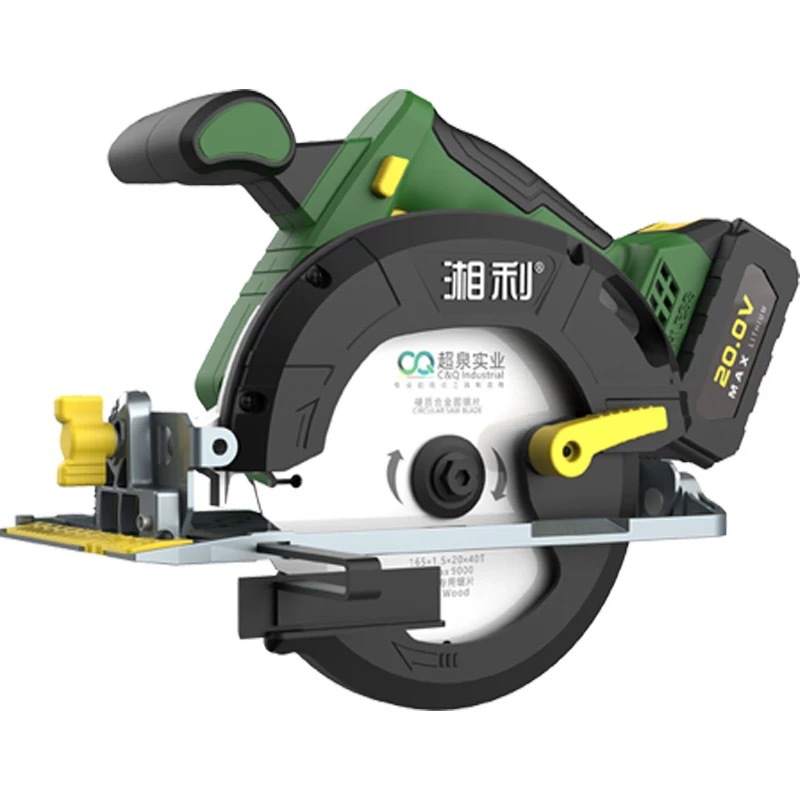 Sierra circular eléctrica de ultra primavera sin escobillas Sierra eléctrica portátil recargable Máquina cortadora de baterías de litio Carpintería pequeña de 6,5 pulgadas