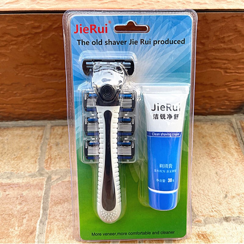 Factory Direct supply stainless steel 6-layer razor blade old-fashioned manual men's razor razor shaving cream suit