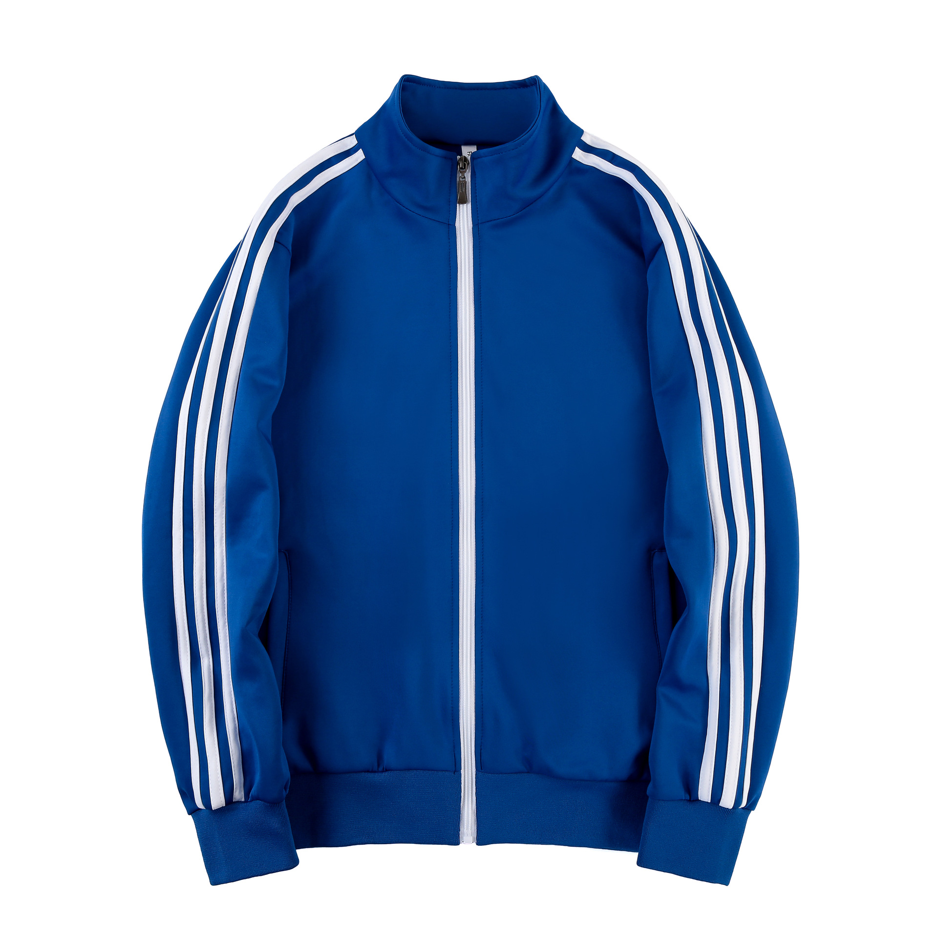 Primavera y otoño transfronterizos chaquetas deportivas parejas americanas de moda casuales de tres barras suéter chaqueta de béisbol de mujer