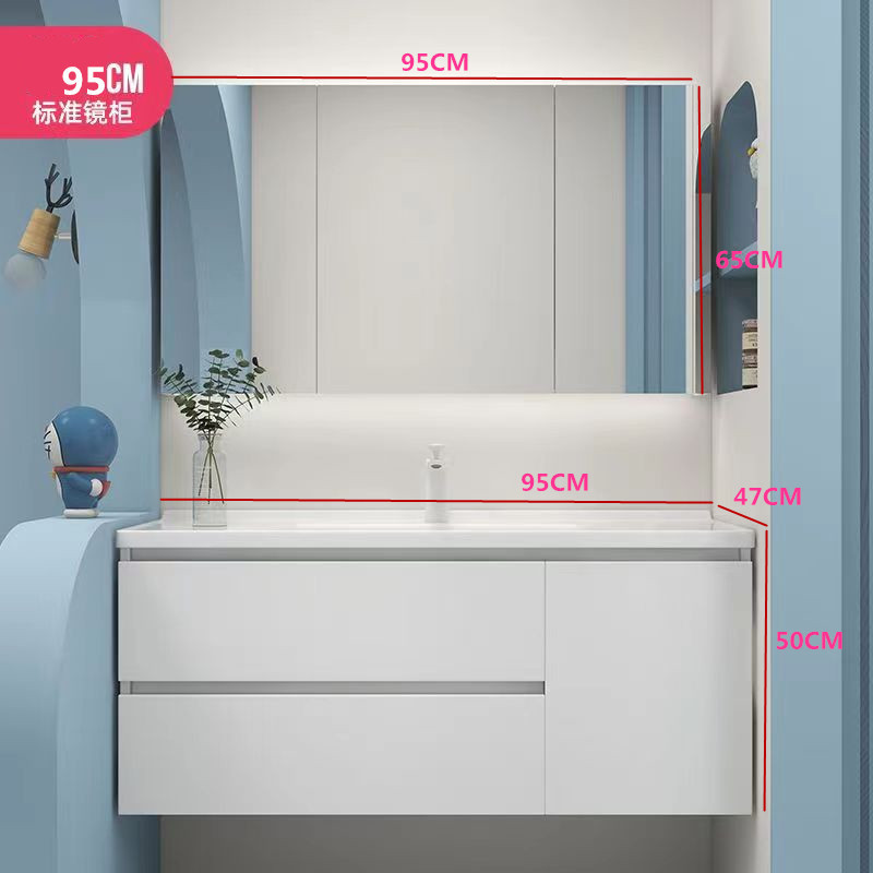 W765/75cm/85/95/ 105cm / 115cm 無垢材バスルームキャビネット洗面台洗面台セット|undefined