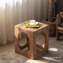 侘寂风纯实木边几客厅沙发边角几卧室床头柜民宿阳台网红咖啡桌子