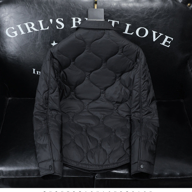 Veste slim style coréen pour homme – Manteau en coton à revers diamants – Vêtements d'extérieur décontractés tendance pour le printemps et l'automne_voghion.com