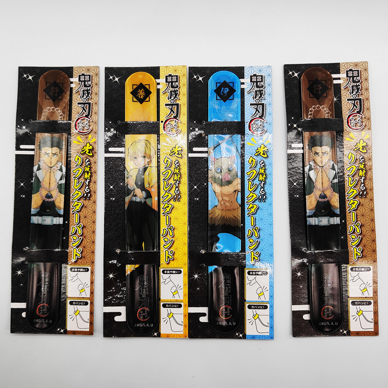 供应儿童动漫反光啪啪圈二次元反光制品UV彩印反光手腕带手环定制