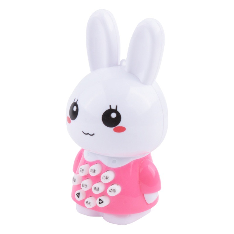 Mini conejo para niños máquina de educación temprana música ligera máquina de historia multifuncional juguetes educativos para bebés máquina de aprendizaje portátil