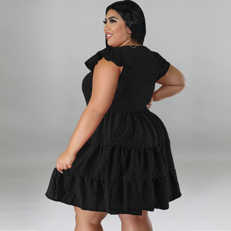 Damen Kleid In Übergröße Aus Eisseide Mit Pompon Struktur_voghion.com