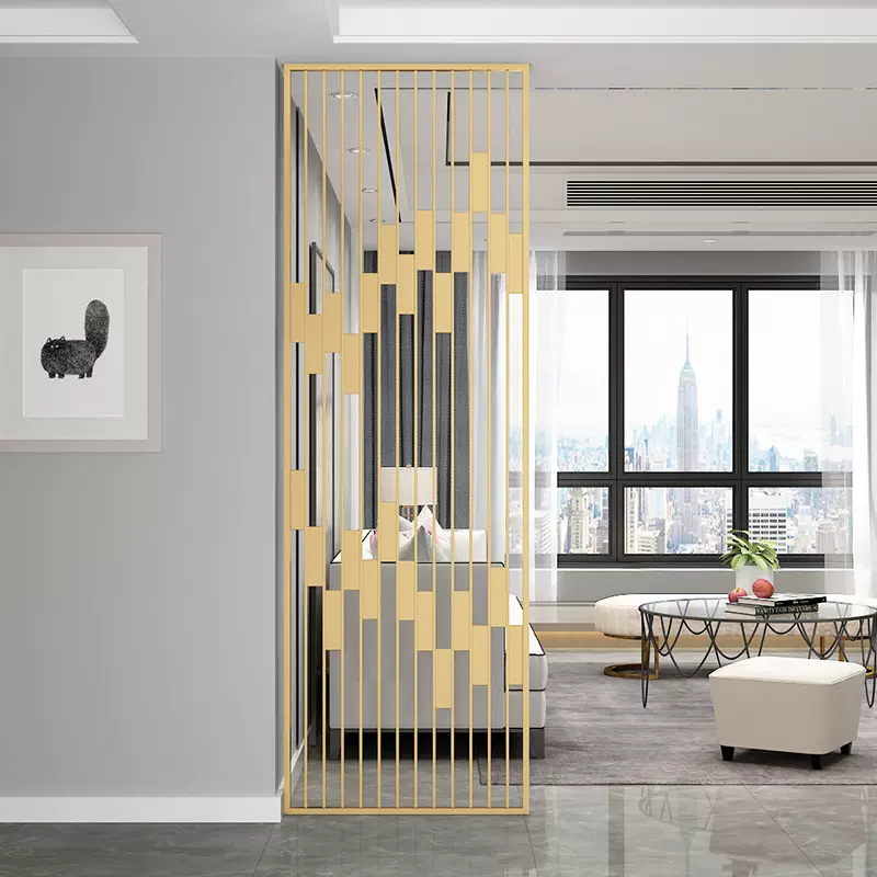轻奢铁艺屏风现代简约隔断墙客厅入户门遮挡玄关餐厅卧室家用装饰