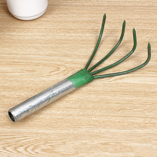 New four-tooth rake loose soil flip manganese steel hand-forged paw farm tools planting vegetables and flowers tools outdoor grilled seeds