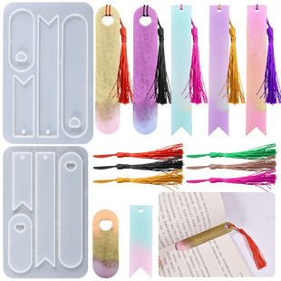 Yu Meiren diy crystal drop resin mirror Oval triangle tail bookmark hanging pendant silicone mold wholesale