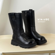 女童高靴2025年秋季新款儿童时尚百搭儿童中筒靴女孩马丁靴军靴