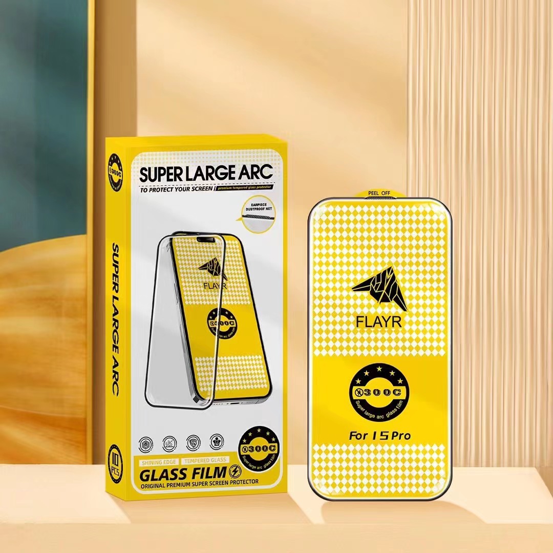 Suitable for Apple 15Pro 300C oversized arc panda glass tempered film 14Pro 13Pro 12 protective film