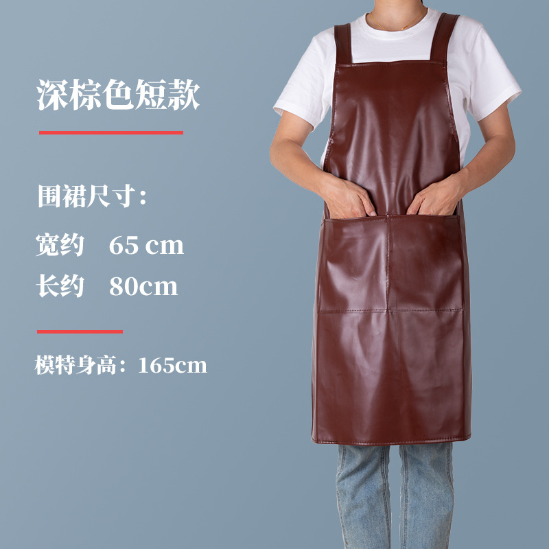 Impresión nueva moda doble correa de hombro de cuero suave delantal impermeable a prueba de aceite hogar cocina restaurante leche tienda de té guardapolvos para mujeres