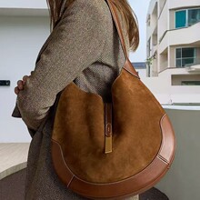 pu撞色新款手提包大容量托特包时尚腋下包通勤高级感单肩斜挎包女