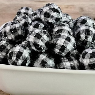 20MM��֬��� �ڰ׸���ӡ��͸����֬�������ɢ��DIY Chunky Bead