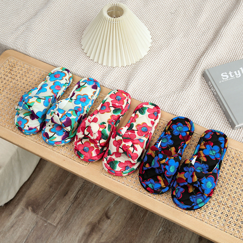 Early Spring New Fabric Classy Bow Cloth Slippers Indoor Home Non-slip K-style Spring and Summer Four-season Slippers for Women Early Spring New Fabric Classy Bow Cloth Slippers Indoor Home Non-slip K-style Spring and Summer Four-season Slippers for Women