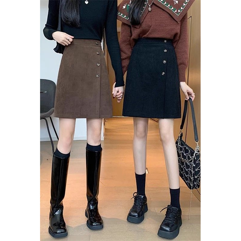 a字裙半身裙女遮肚显瘦2025春秋新款大码短裙子洋气百搭高腰裙裤