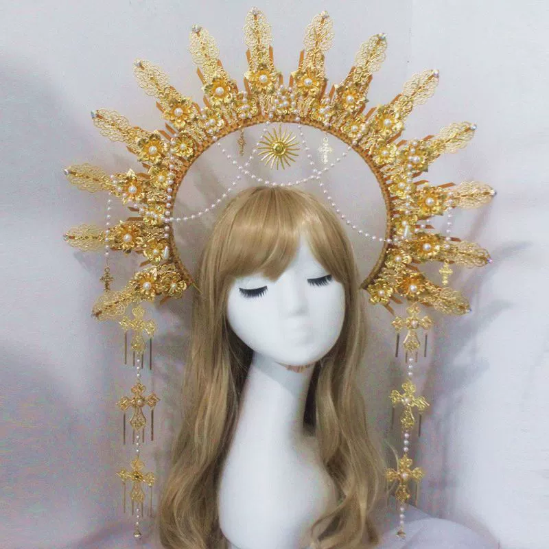 Набор материалов для коронок — ручной сборка Diy Lolita готический ободок, 21 см, электропокрытые аксессуары