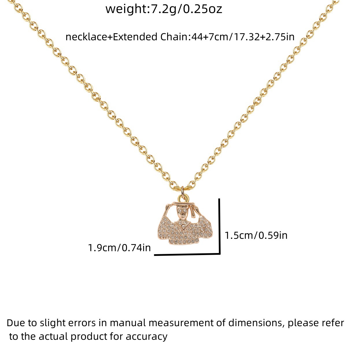 14g Weight Alloy Pendant Material Pendant Necklace Classification Alloy Chain Material cable chain Chain Type 1 Piece Quantity School, Graduation Occasion Alloy Material Doctoral cap, Student Clothes Pattern All Seasons Season Women's Gender Enamel, Plating Design Modern Style Style Modern Style Doctoral Cap Student Clothes Alloy Cable Chain Pendant Necklaces Wholesale 14