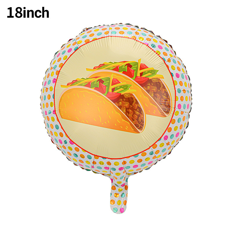 Globo de cactus transfronterizo Fiesta de carnaval Decoración Película de aluminio Burrito TACO Globo FIESTA Set