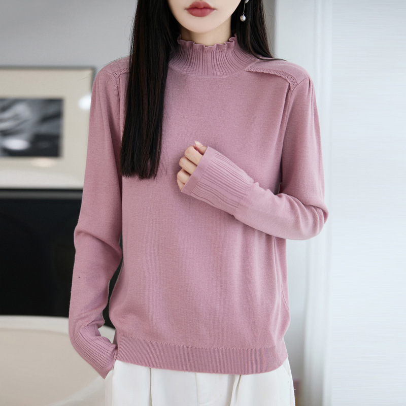2026 New Commuting Simple Wool Knit Sweater for Women, Versatile Slimming Sweater for Autumn