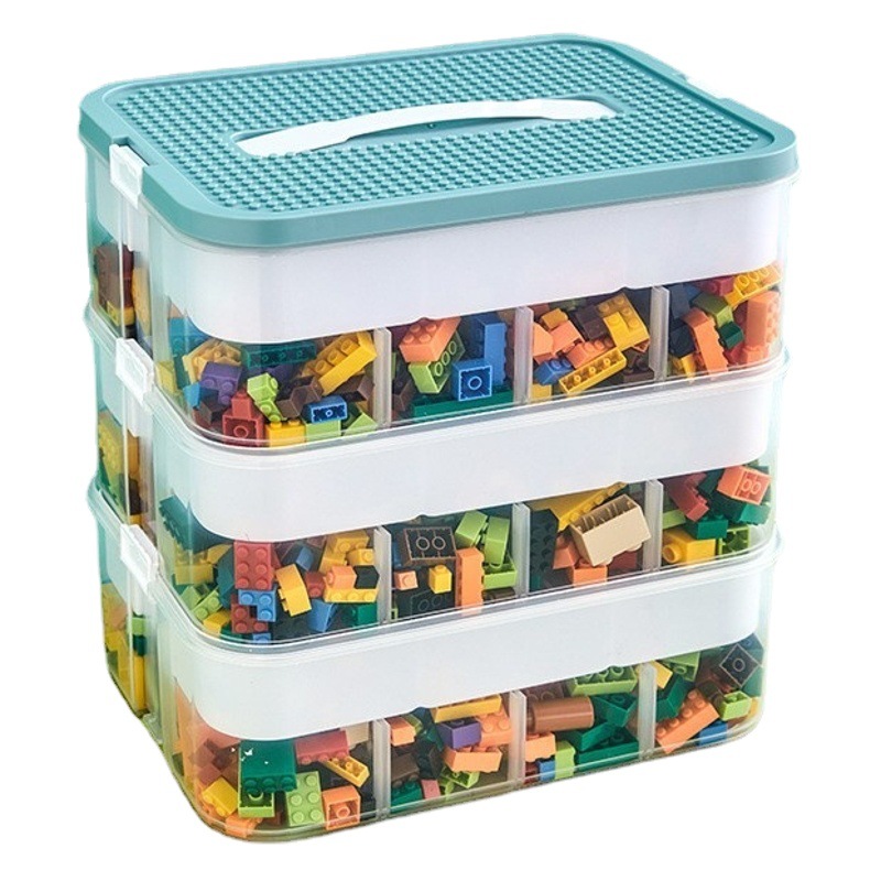 Juguete para niños partículas grandes Lego caja de almacenamiento de clasificación de piezas caja de almacenamiento bloques de construcción clasificación compartimento organizador caja