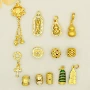 镶锆石金榜题名18k莲花吊坠