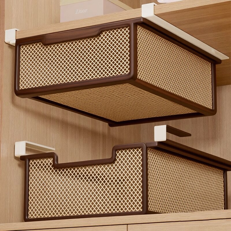 Underwear storage box, hanging organizer for under-cabinet use, multi-functional storage box, drawer-style storage box for intimate apparel