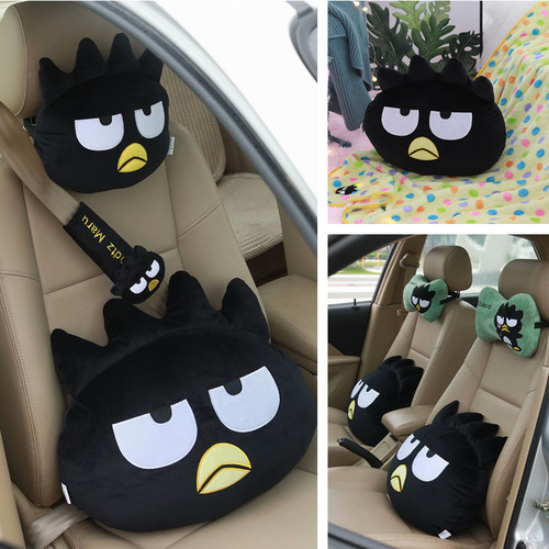 Cartoon cool black penguin car headrest car bone pillow seat belt cover pillow cushion air conditioning blanket
