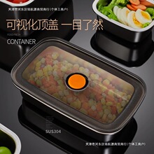 冰箱收纳盒饭盒水果食品级保鲜盒便当304不锈钢日本进口包邮