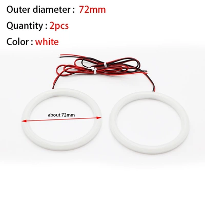 Cross-border explosions car and motorcycle led fog lights headlights cotton light white angel eyes aperture daytime running lights (Ön faralar) - 2-72mm