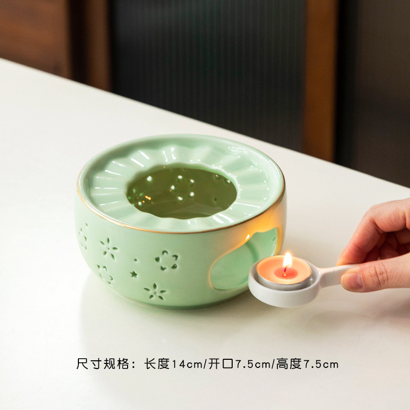 轻奢高档暖温茶炉花茶壶蜡烛煮茶炉陶瓷底座加热炉保温明火煮茶器|undefined