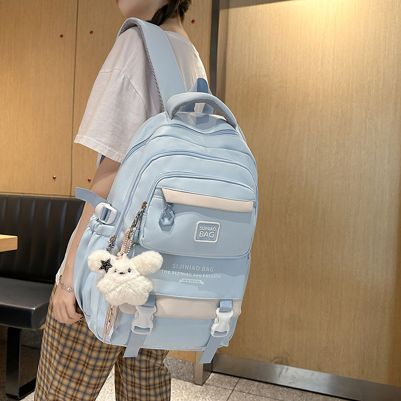 Mochila escolar de nuevo estilo para mujer, mochila para estudiantes de secundaria de alto valor, mochila de varios compartimentos para estudiantes de primaria y secundaria de alta calidad