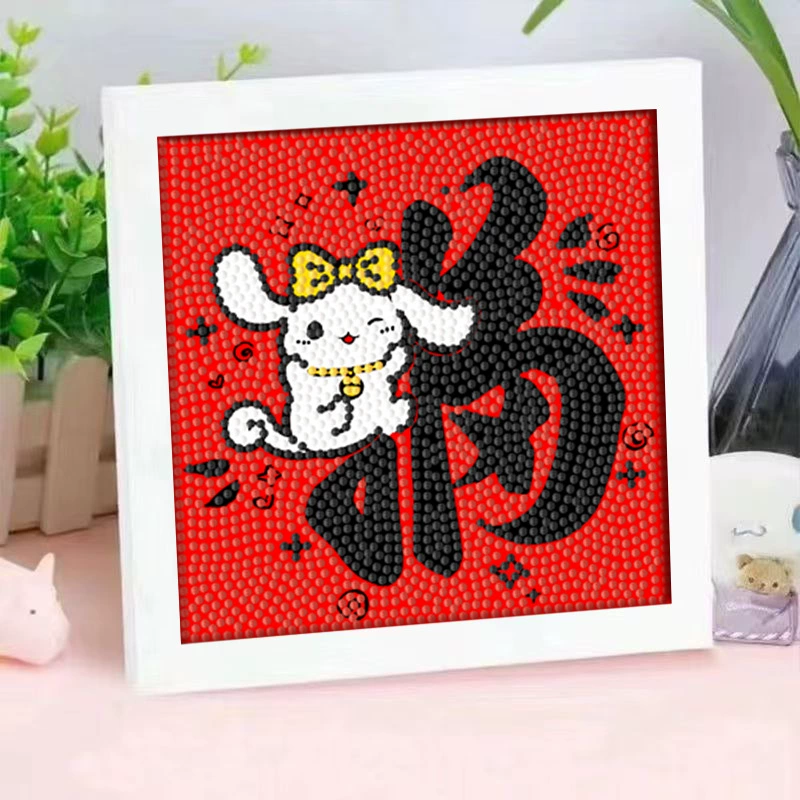 Кристальная вышивка DIY (Kuromi & KT Cat) 17×17 см фоторамка, набор наклеек в стиле мультфильма с полным заполнением