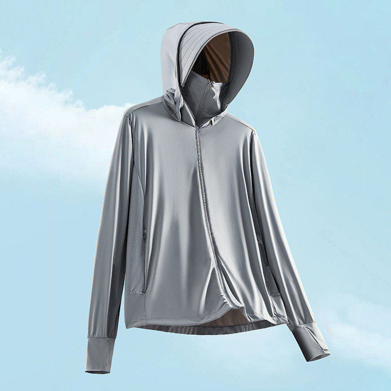 2024 ropa de protección solar de hilo original para mujeres desmontable sombrero de verano anti-UV upf50 + ropa de protección solar transpirable de seda de hielo para hombres image 9