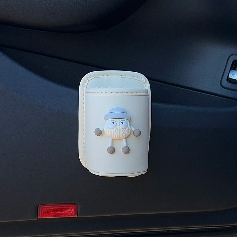Cute electric vehicle cup holder, milk tea cup holder, car storage box, cartoon tea cup bucket, storage bag, large-capacity cup