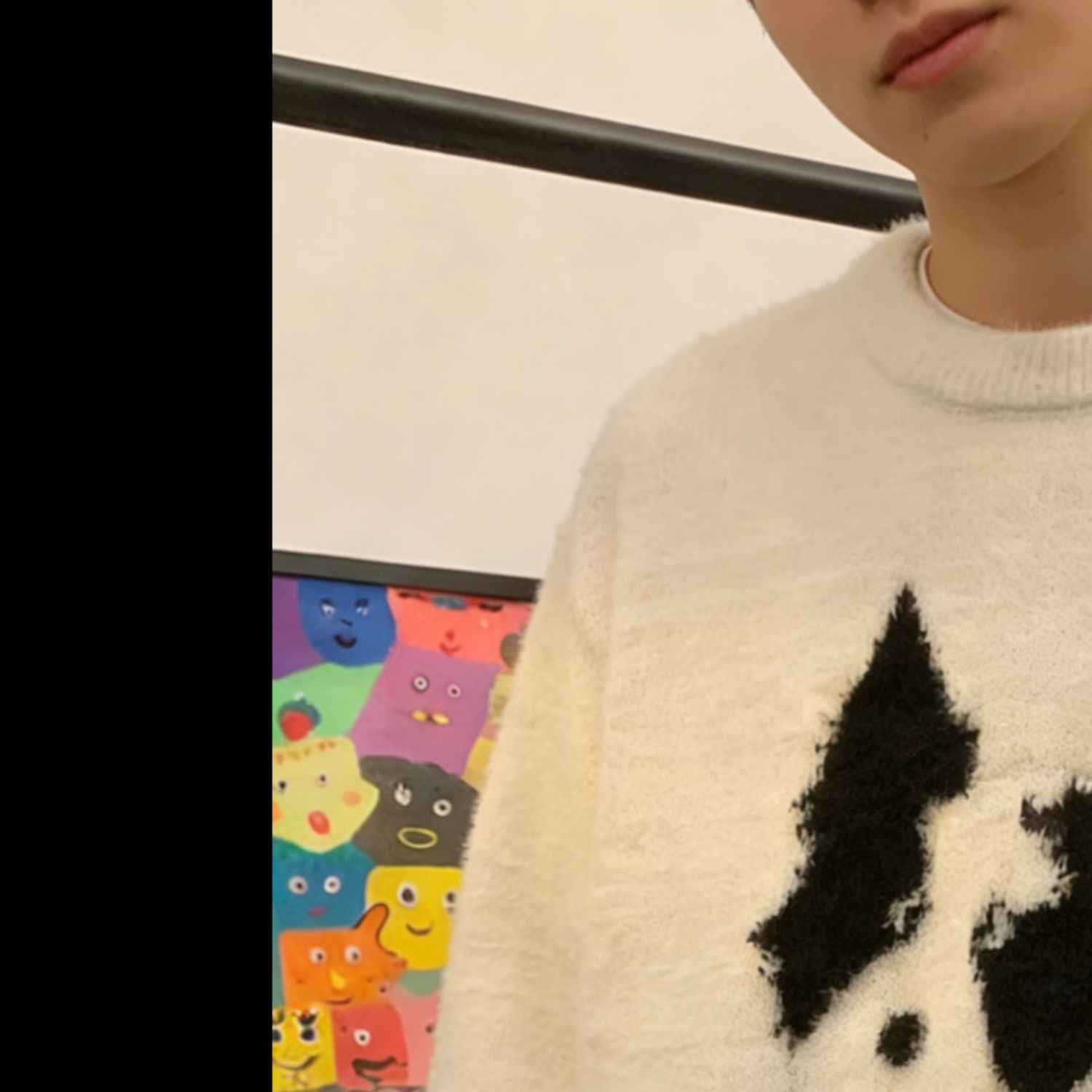 Herren Winterpullover aus Mohair mit Cartoon-Welpenmotiv, Rundhalsausschnitt, lässiger Strickpullover in entspannter Passform für Paare_voghion.com